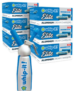 Whip-It! Elite Limited Edition Bundle featuring aluminum dispenser and Elite Chargers Case