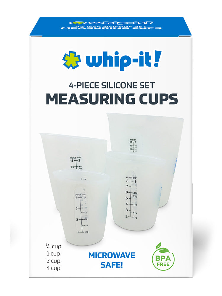 Whip-it Measuring Cups (4pc Set) - Silicone Kitchen Measuring Tools